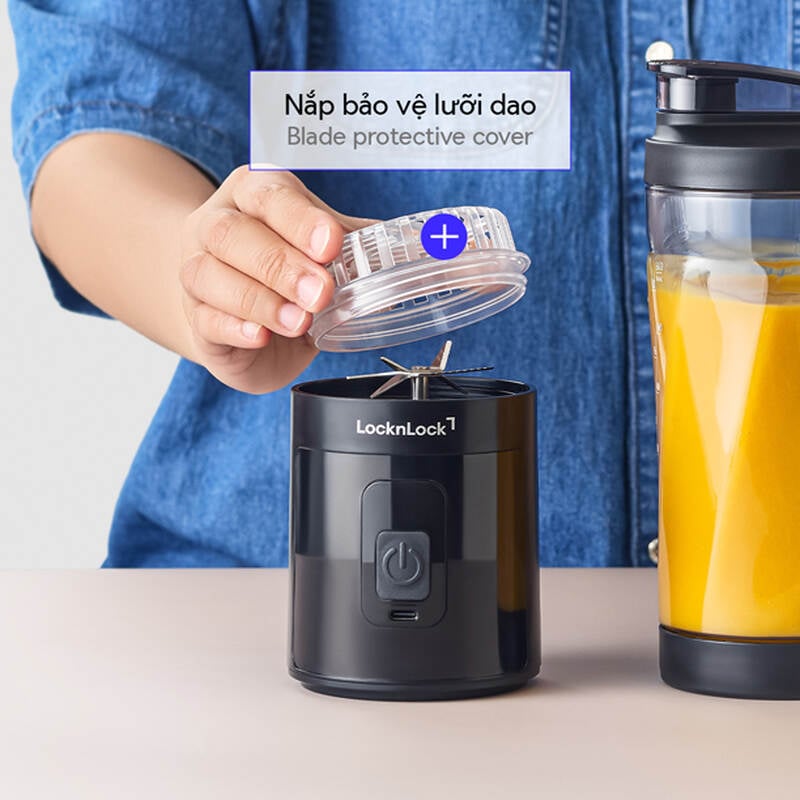 Máy xay sinh tố cầm tay LocknLock dung tích 600ml - Màu đen - EJJ356BLK, , large image number null